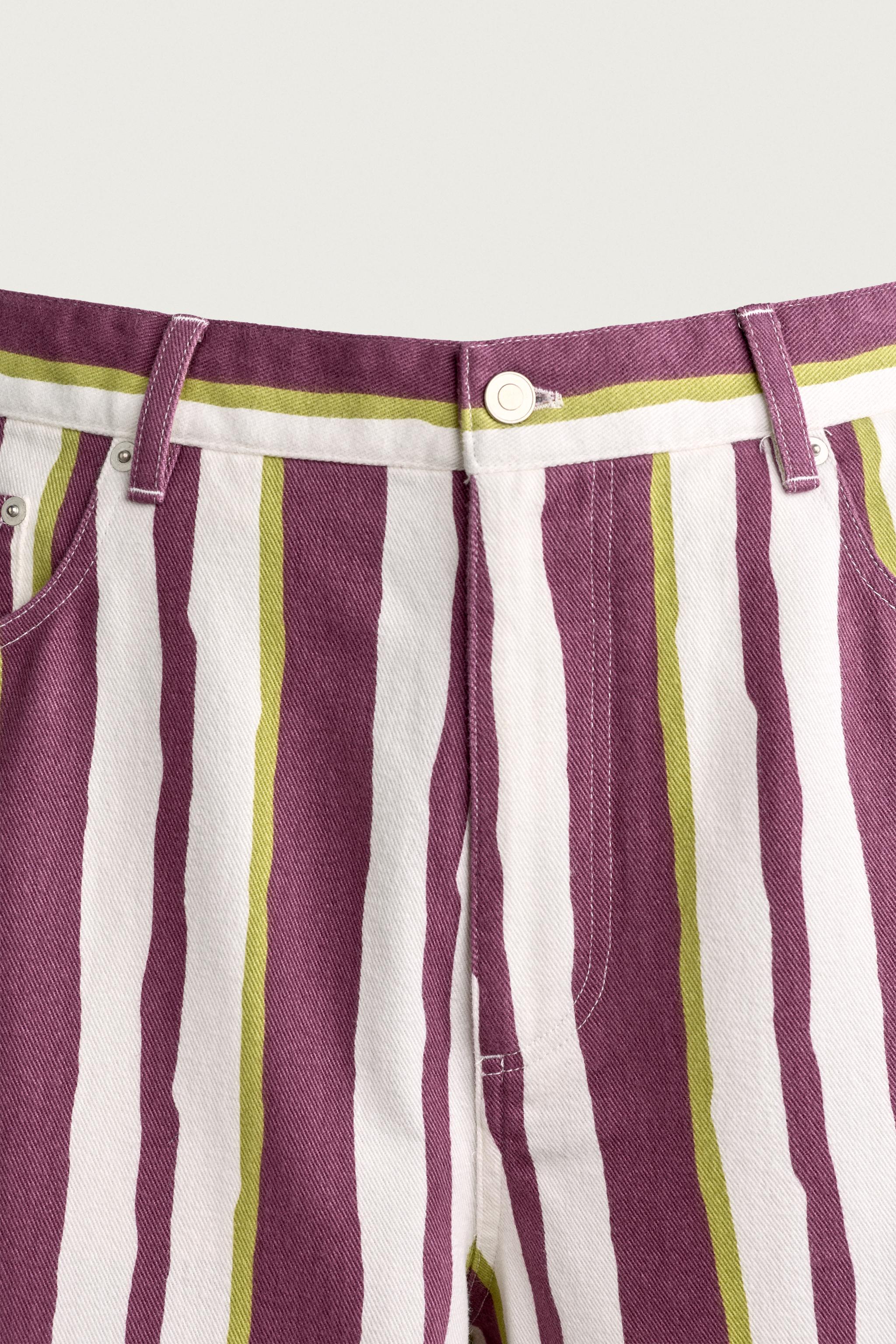 Zara ÇİZGİLİ STRAIGHT FIT PANTOLON görsel 8