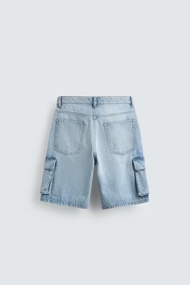 SHORT EN JEAN CARGO - Bleu clair de Zara - Image 6