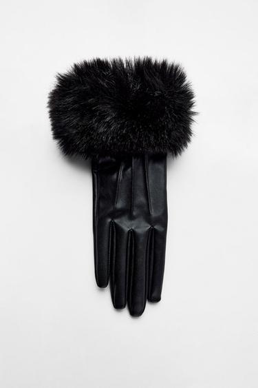 LUVAS CURTAS COMBINADAS - Preto da Zara