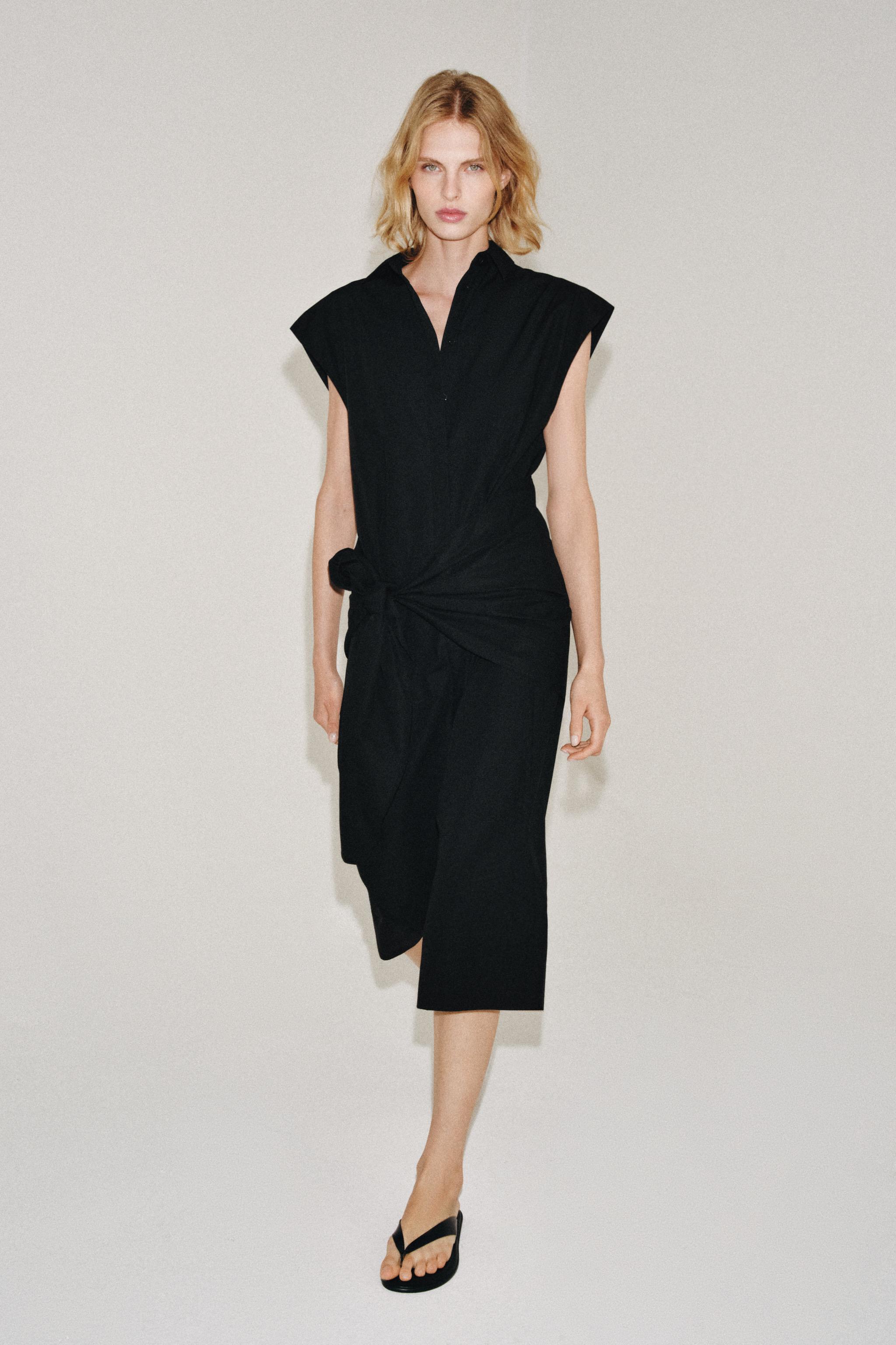Женские платья Zara ZW COLLECTION SASH SHIRT DRESS — фото 4