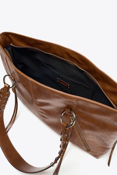SHOPPER FRANGES - Marron foncé de Zara - Image 6