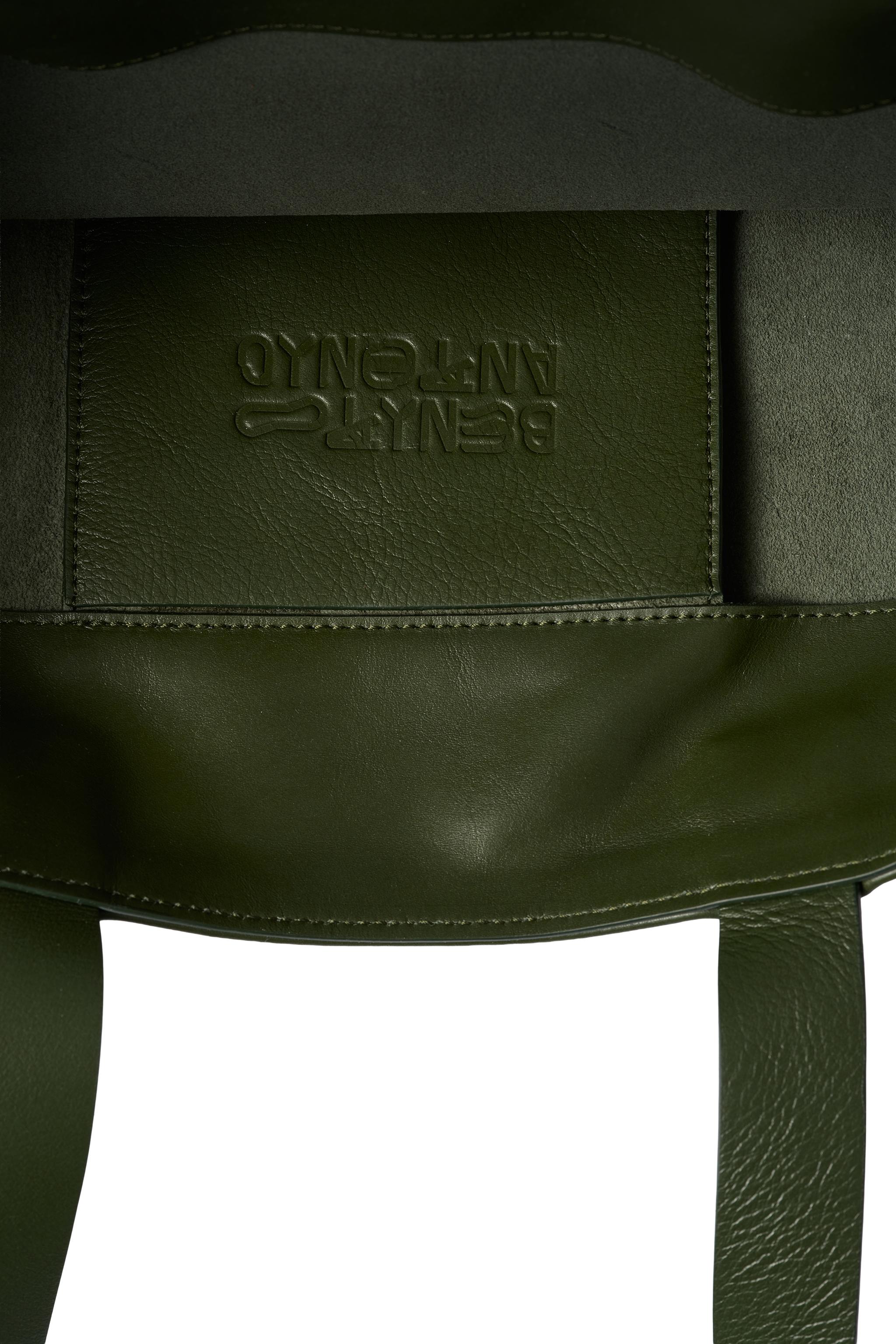 LEATHER SHOPPER BAG — Green