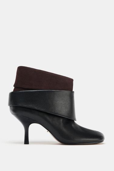 LIMITED EDITION LEATHER HIGH-HEEL ANKLE BOOTS - Black by Zara
