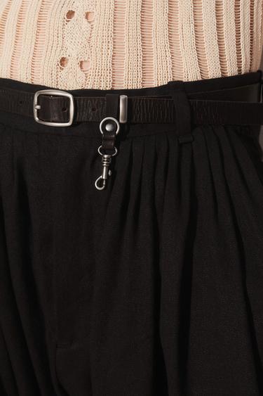 CONTRAST LEATHER BELT - Black by Zara - Image 1