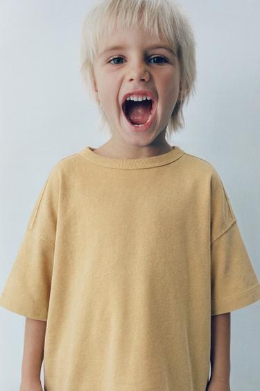 PLAIN GARMENT DYE T-SHIRT - Ochre by Zara