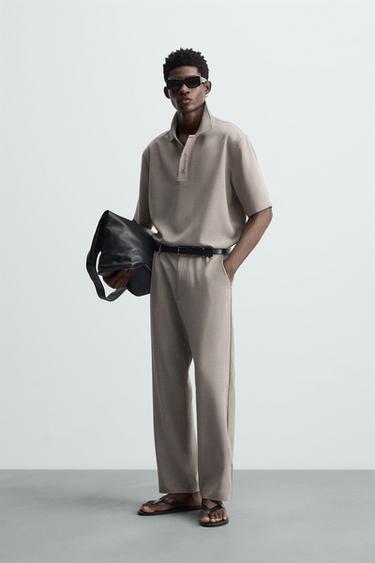 PANTALÓN STRAIGHT FIT - Visón de Zara - Imagen 0