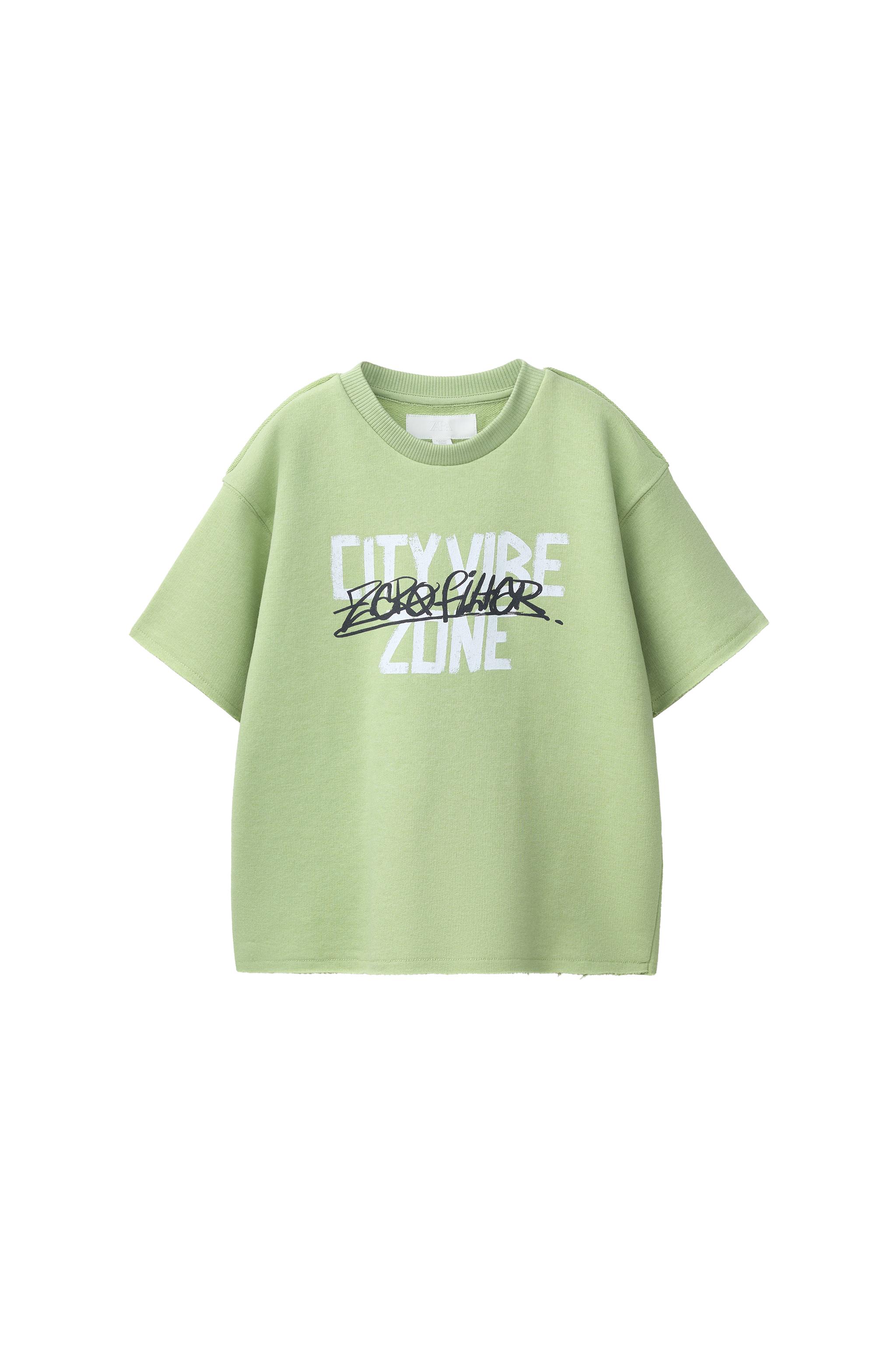 If Tシャツ ソロワン GRAFFITI SHORT SLEEVE SWEATSHIRT - Washed green | ZARA United States