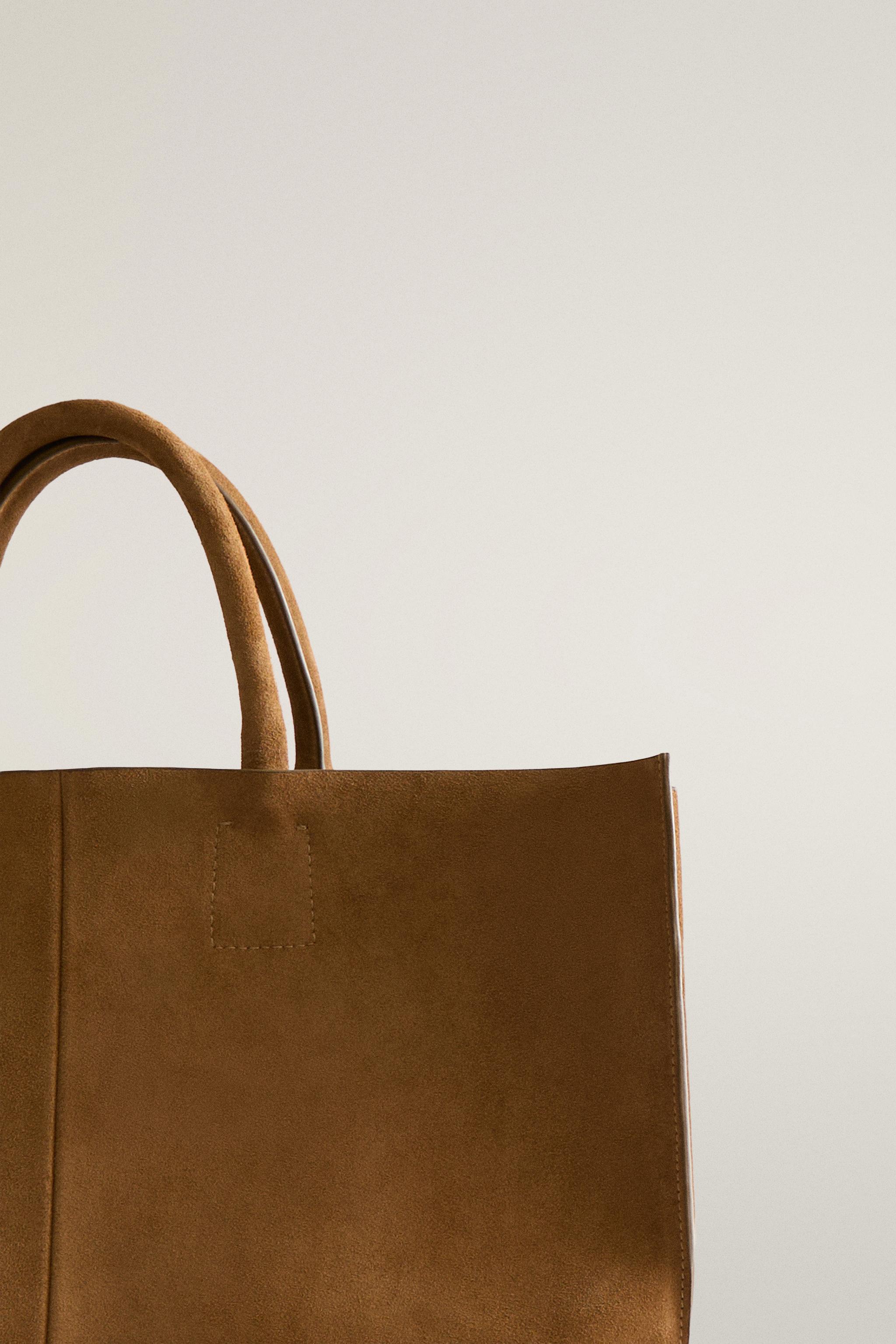 LEATHER SUEDE TOTE BAG