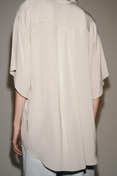ZW COLLECTION FLOWING SHIRT WITH BOW - Beige-pink by Zara - Image 2