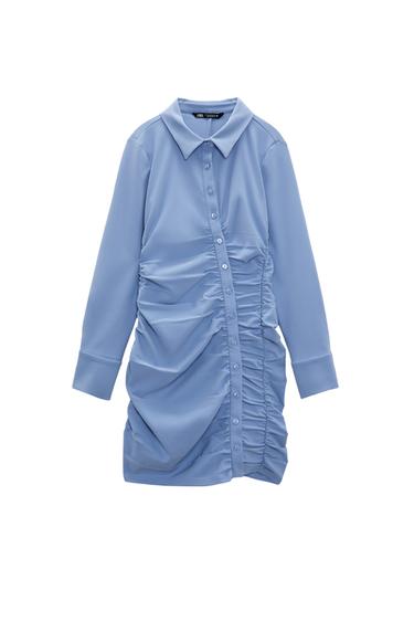 DRAPED SHIRT DRESS