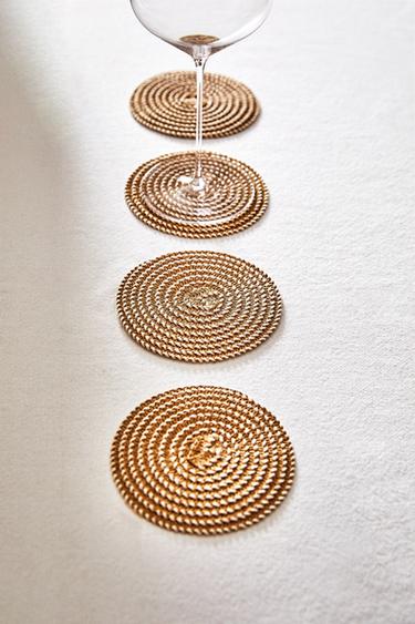 LOT DESSOUS DE VERRE PAPIER (LOT DE 4) - Marron clair de Zara - Image 5