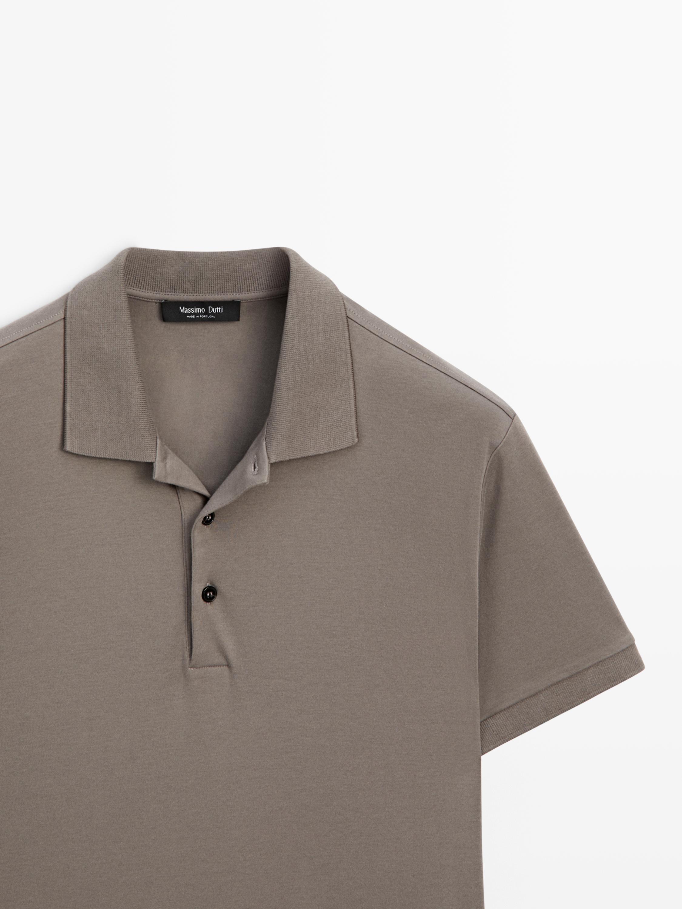Cotton blend short sleeve polo shirt