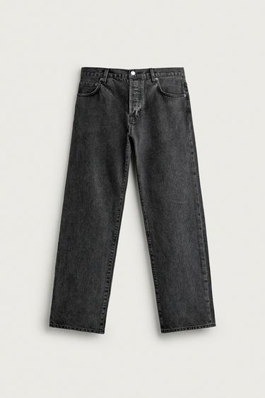 SLIM FIT LOW-RISE STRAIGHT-LEG JEANS - Grey by Zara