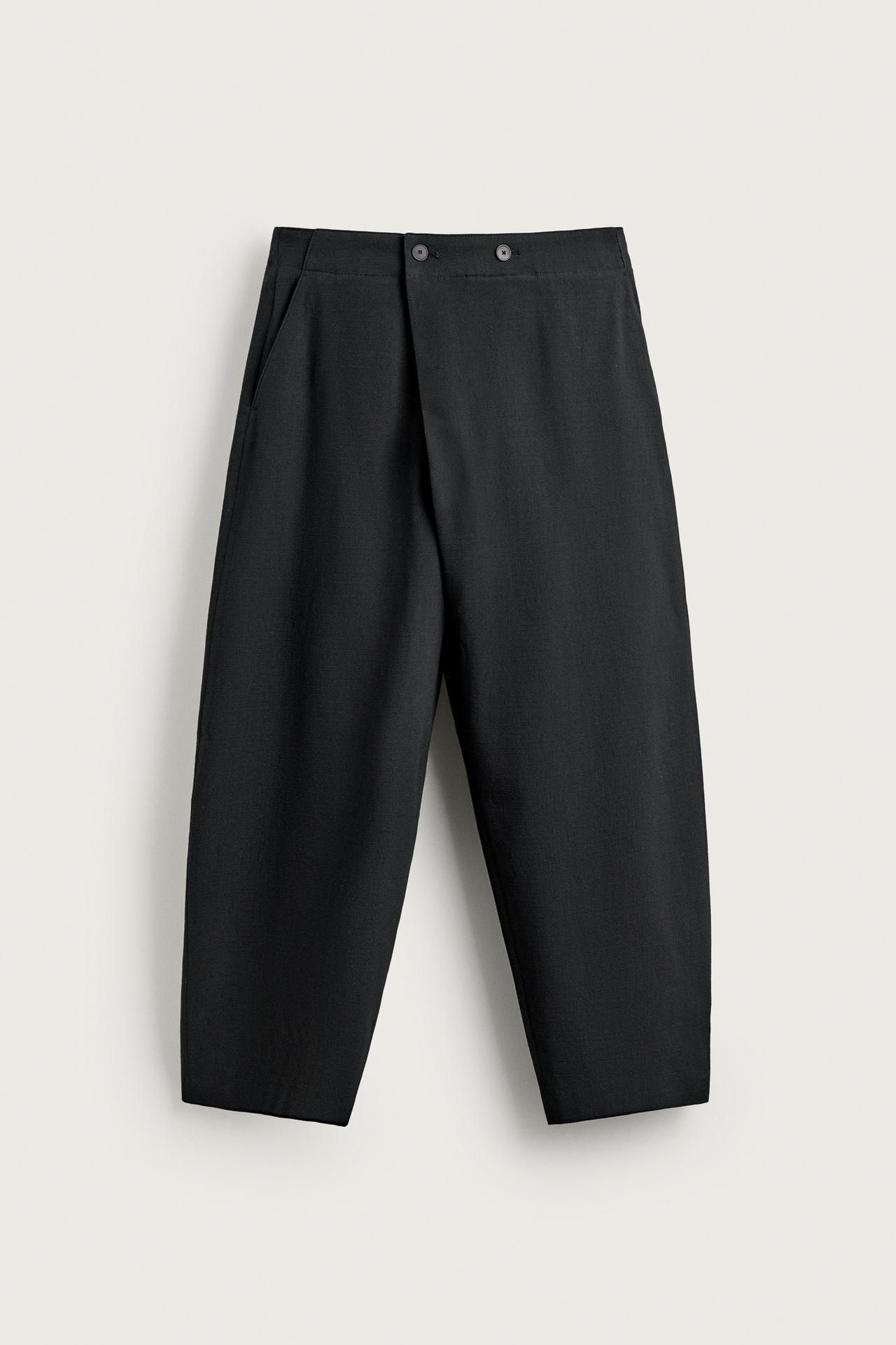 CROSSOVER BALLOON FIT PANTS — Black