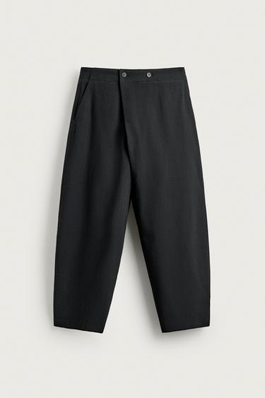 PANTALÓN BALLOON FIT CRUZADO - Negro de Zara