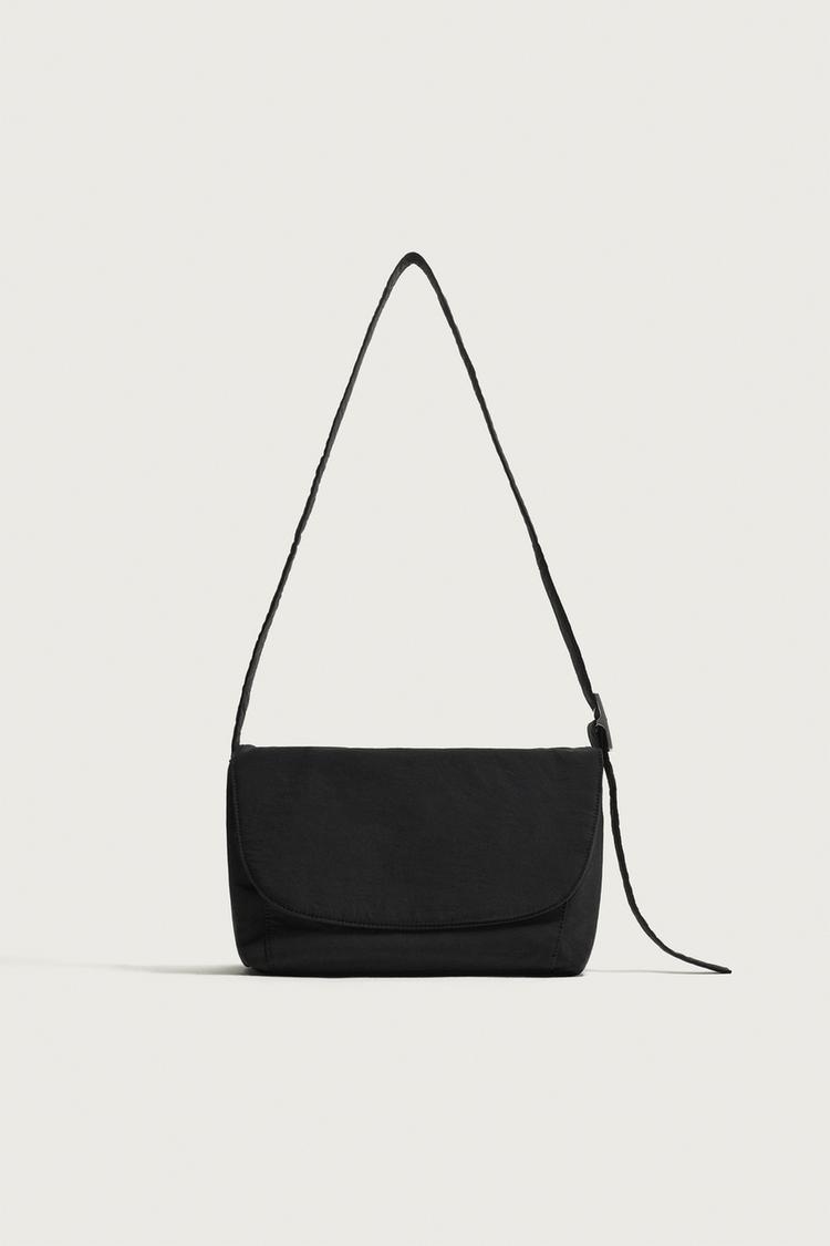 NYLON CROSSBODY BAG — Black