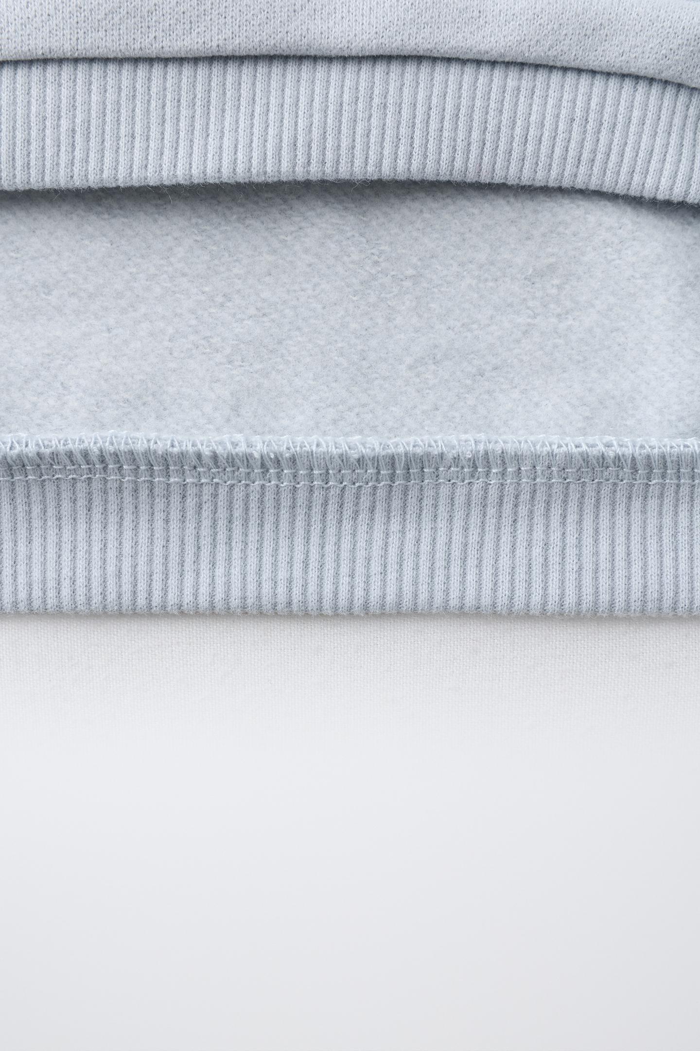 Детский свитшот Zara Crochet Flower AppliquÉ Sweatshirt, цвет: Голубоватый — фото 4