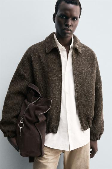 BOUCLÉ TEXTURED JACKET - Dark green by Zara - Image 5