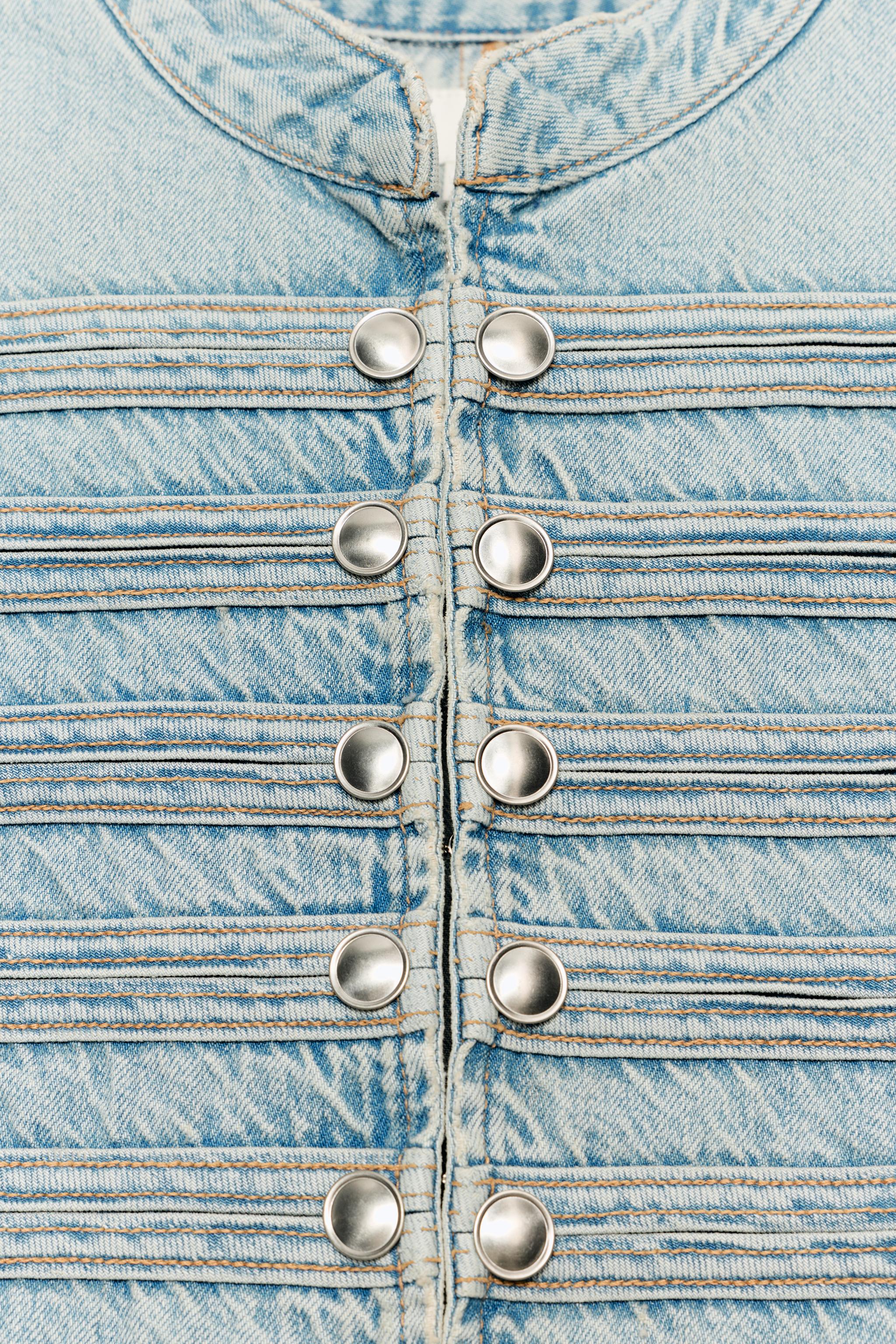 TRF DENIM BUTTON VEST
