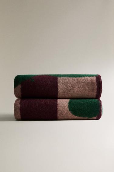 PLAID LAINE RAYURES BRANCHE X COLLAGERIE - Vert de Zara - Image 2