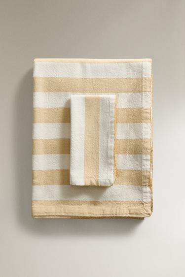 DYED THREAD STRIPED TABLECLOTH - Yellow by Zara