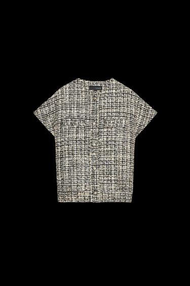TEXTURED WAISTCOAT WITH BUTTONS ZW COLLECTION - Ecru by Zara - Image 0