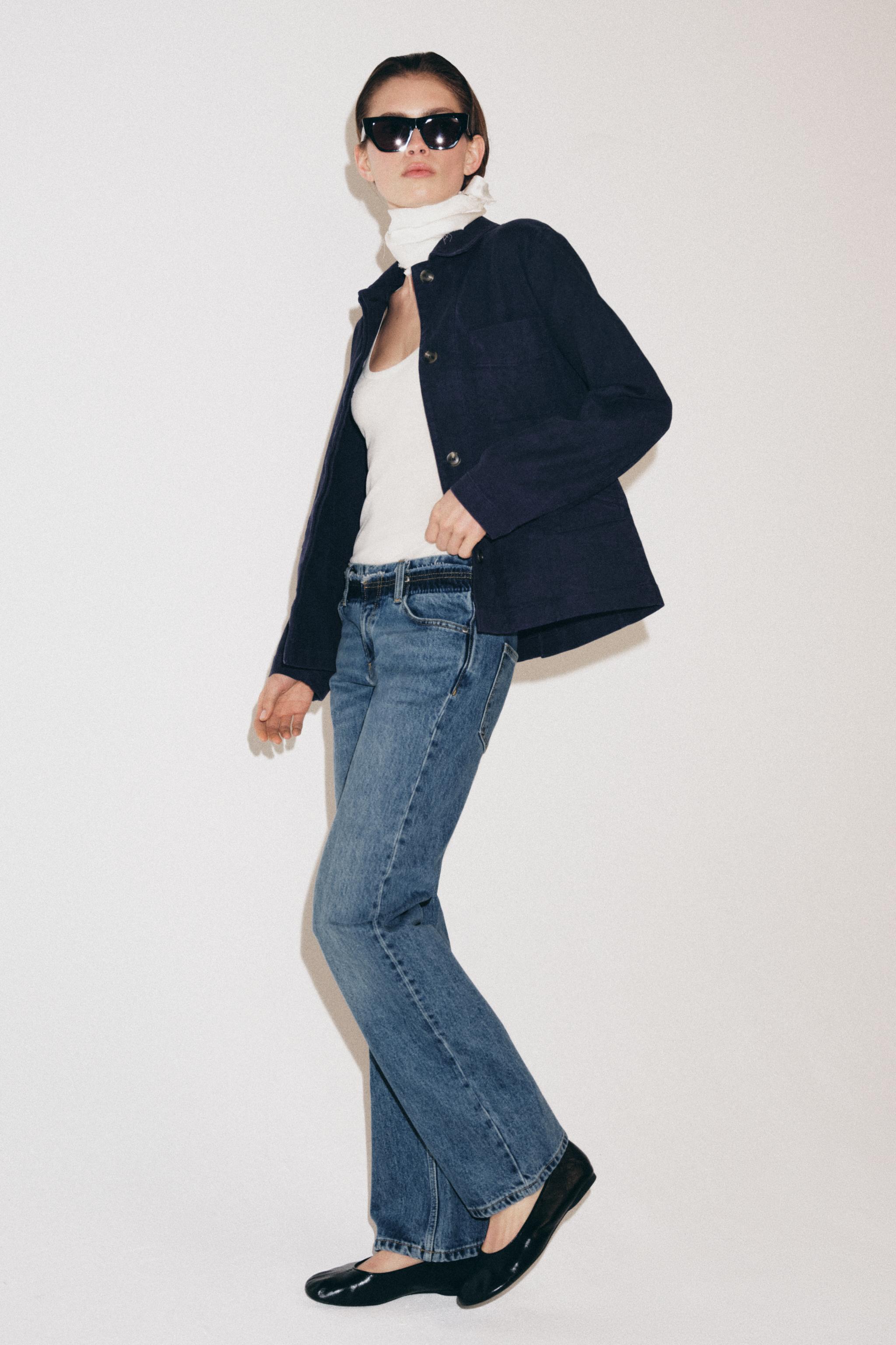 JEANS ZW COLLECTION RETOS CINTURA BAIXA - Azul | ZARA Brasil