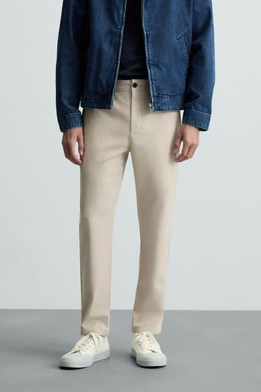 PANTALON CHINO STRUCTURÉ CONFORT - Beige de Zara