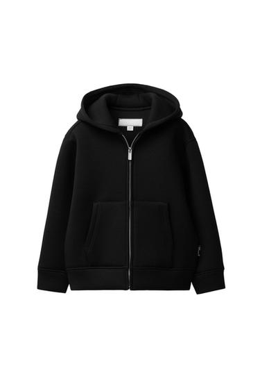 كنزة أساسية بمظهر النيوبرين - أسود by Zara