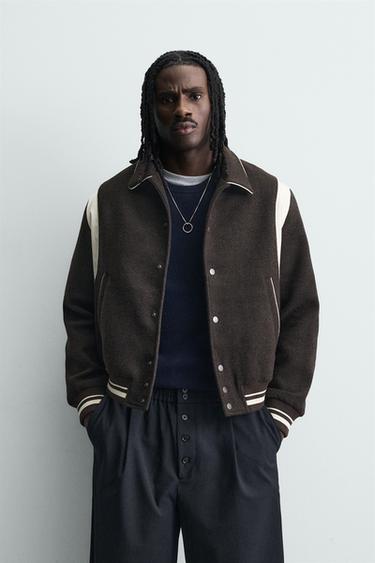 КОНТРАСТНА КУРТКА-БОМБЕР - Коричневий Zara