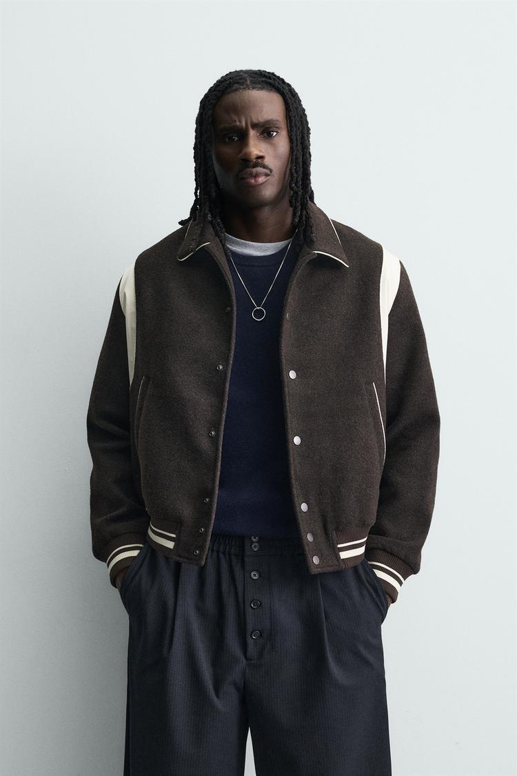 ZARA CONTRAST BOMBER JACKET