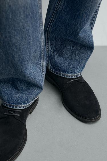 CHAUSSURES EN CUIR - Bleu de Zara - Image 2