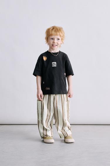 PRINTED T-SHIRT WITH ELEMENTS - Anthracite grey by Zara