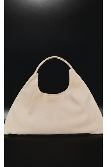 Sac cabas moyen en croûte de cuir - ÉDITION LIMITÉE - Blanc de Zara
