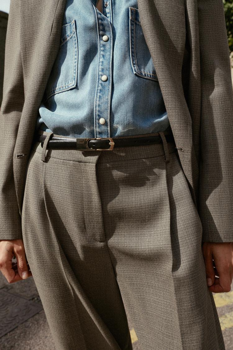 WIDE LEG PLEATED PANTS