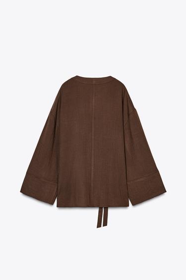 WRAP KIMONO - Chocolate brown by Zara - Image 1