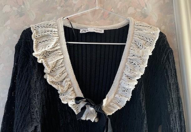 KNIT CARDIGAN WITH RUFFLE TRIMS - Image 4