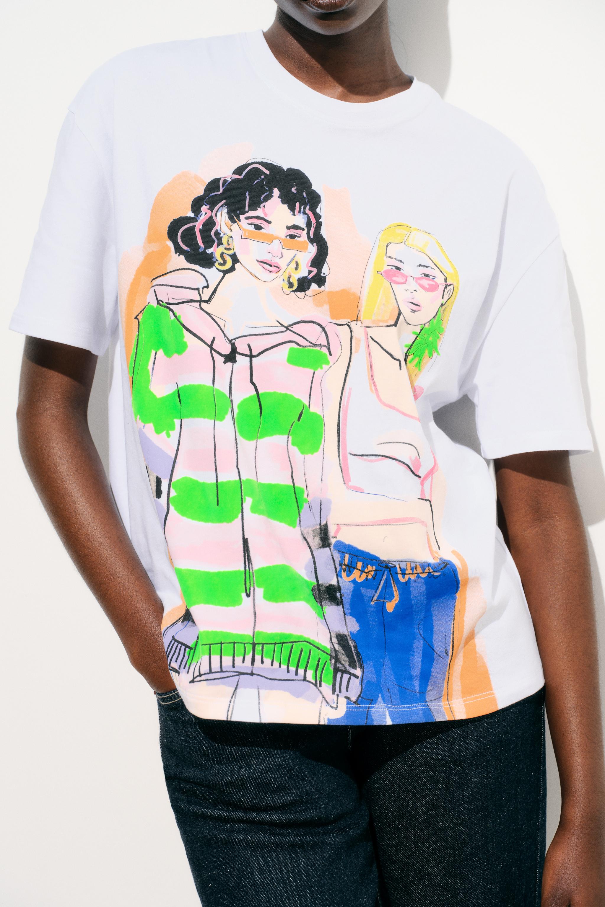 T-SHIRT WITH GIRL PRINT - White | ZARA United States