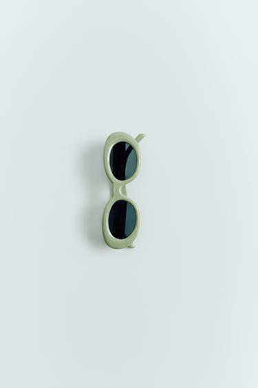 Zara OVAL SUNGLASSES - Olive green