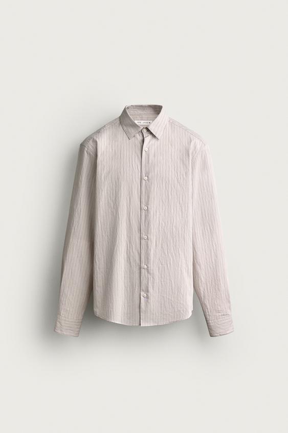 CAMISA FLUIDA BOLSILLO - Tostado claro de Zara - Imagen 0