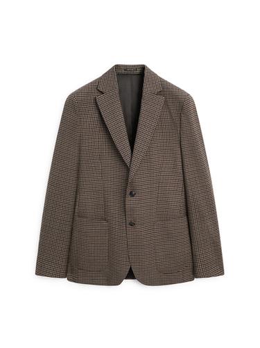 Zara Check wool blazer - Dark brown