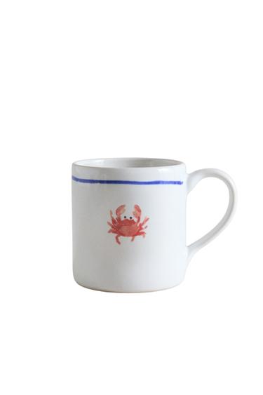 SEA CREATURE STONEWARE MUG - أبيض / أحمر الخاص بـ Zara