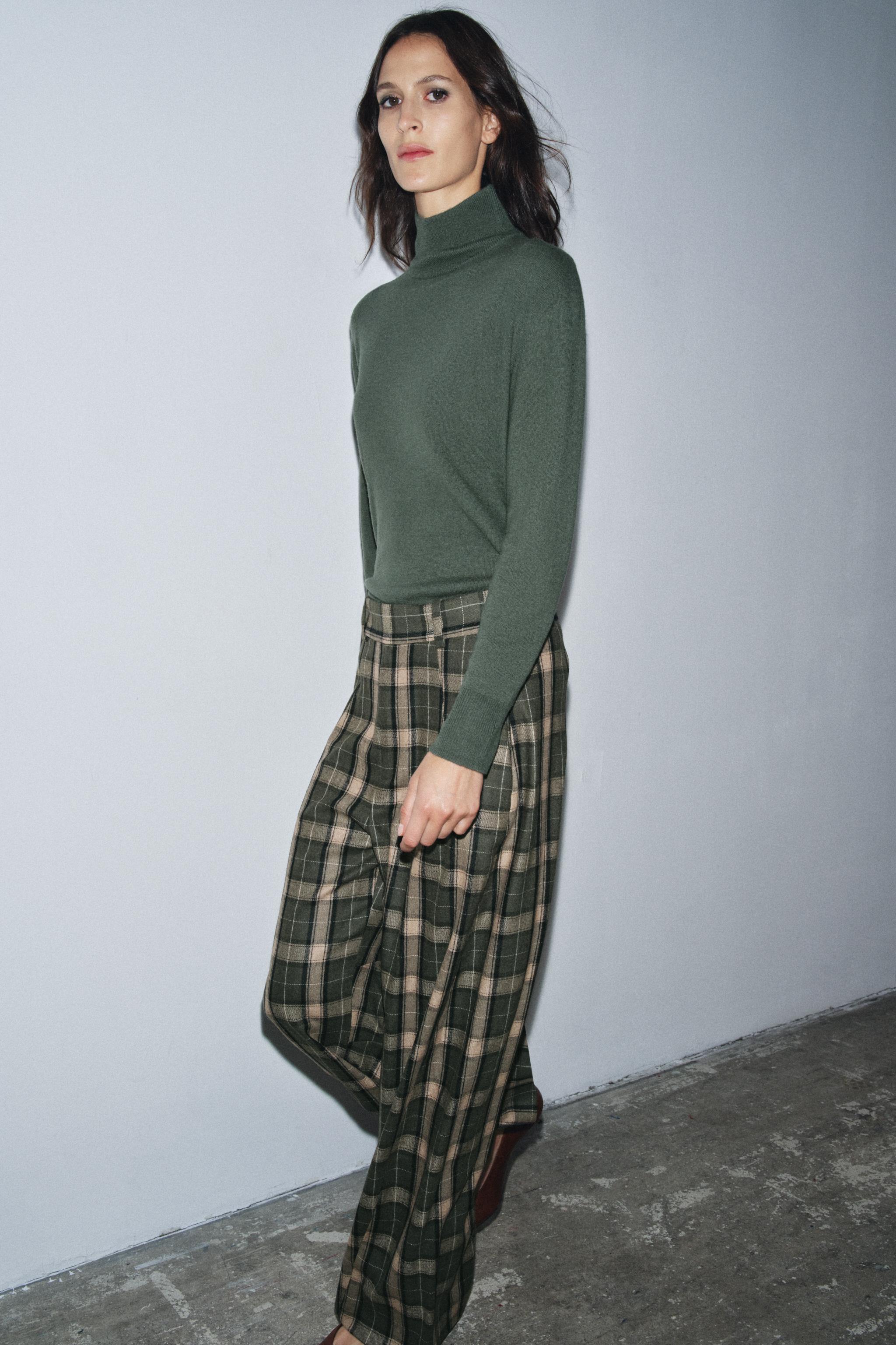 PLAID WOOL PANTS ZW COLLECTION