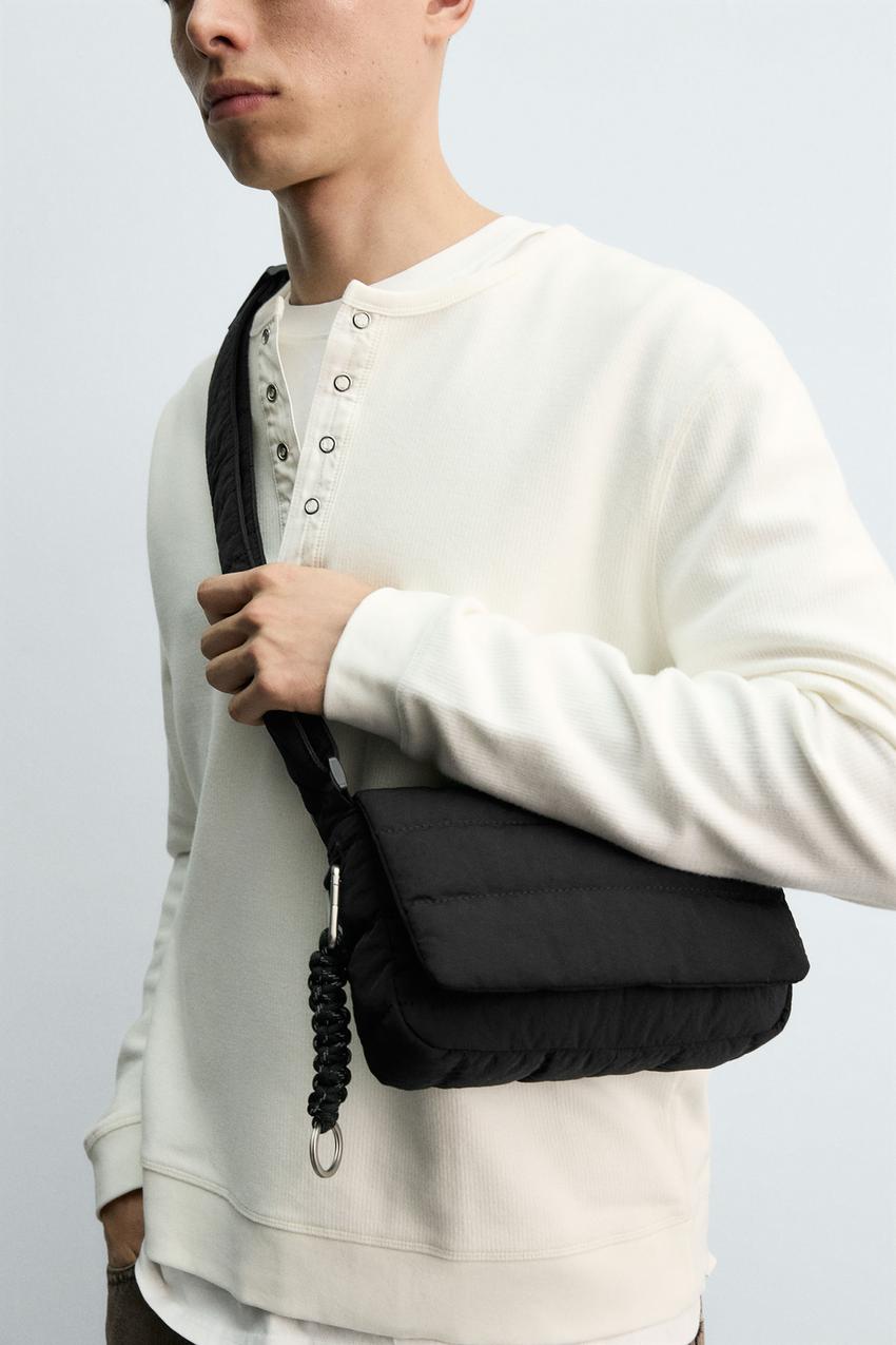 キルティングナイロンクロスボディバッグ - ブラック | ZARA Japan / 日本