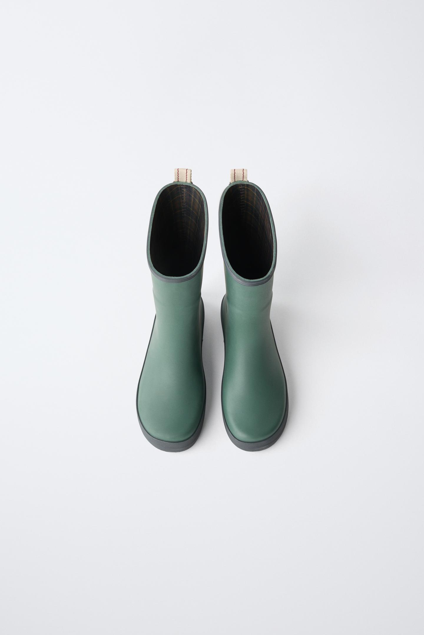 Детские ботинки Zara Rain Boots, цвет: Зелёный — фото 4