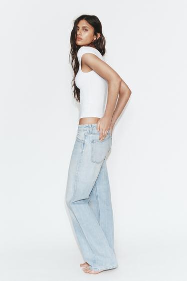 JEAN TRF WIDE LEG TAILLE BASSE - Bleu clair de Zara - Image 3