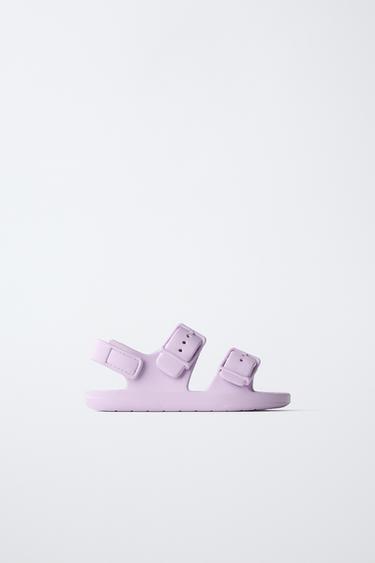 RUBBERISED BUCKLE SANDALS - Mauve Purple by Zara
