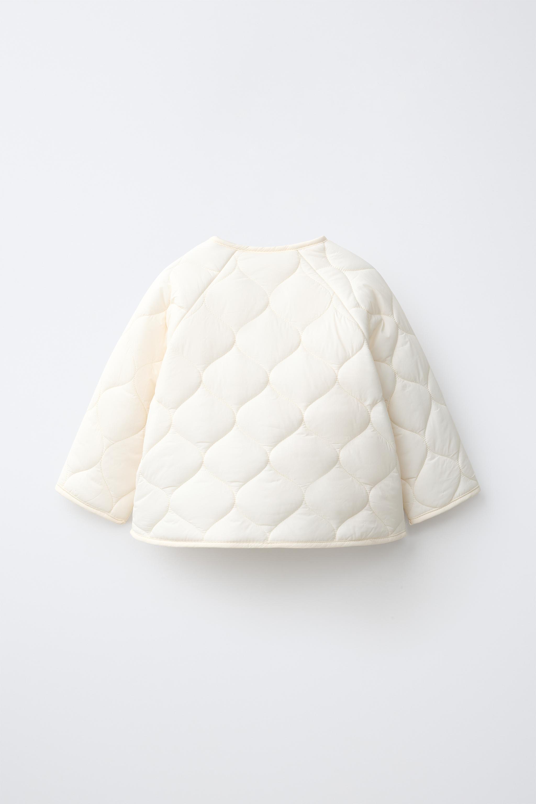 WATER REPELLENT PUFFER JACKET — Ecru