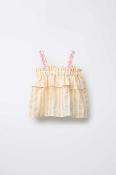 PRUHOVANÝ TOP S VLNKOVOU APLIKACÍ CASA LAWA © X ZARA KIDS - Žlutá od Zara - Obrázek 0