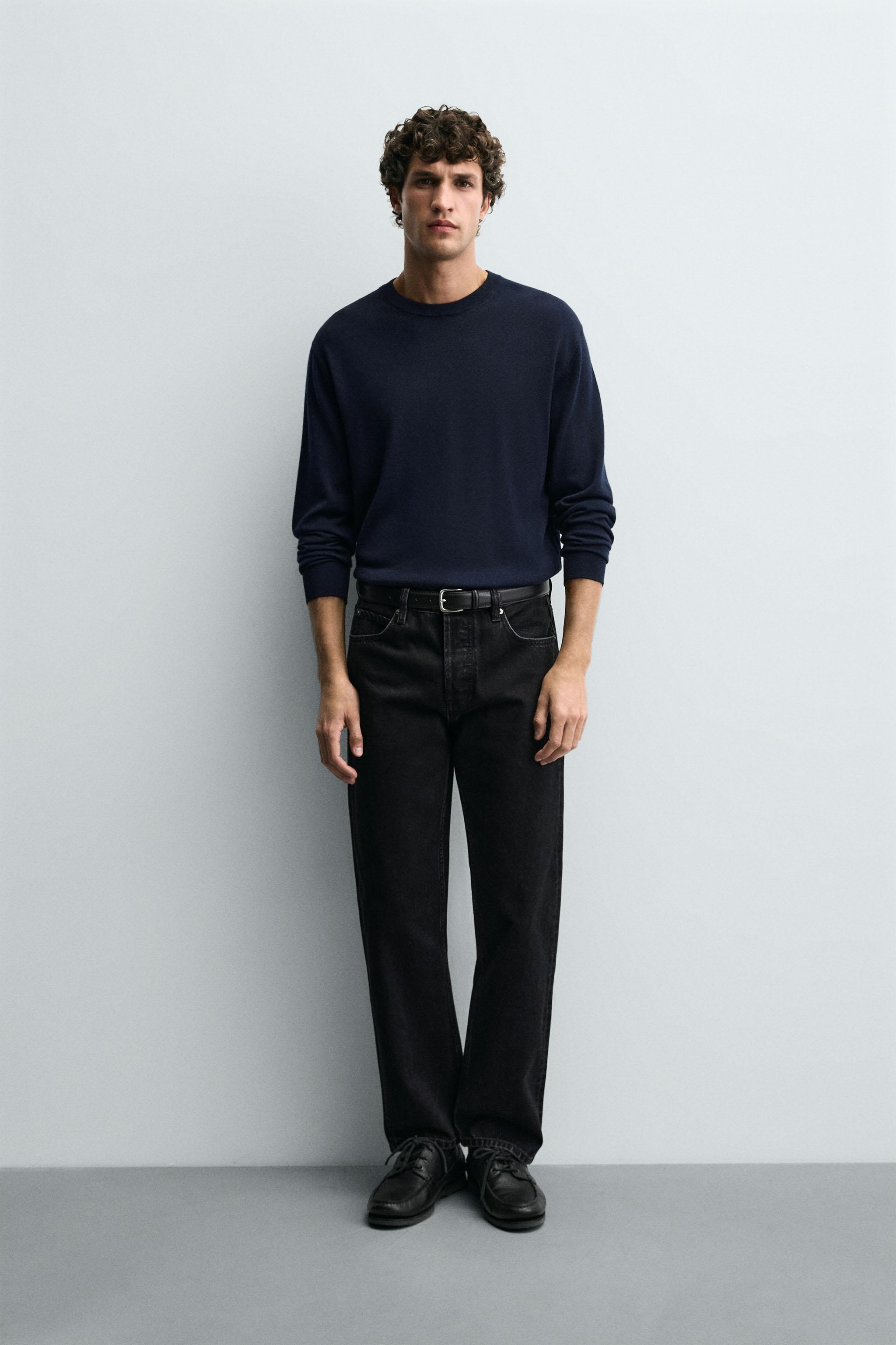 ストレートフィットレギュラーデニムパンツ - ブラック | ZARA Japan